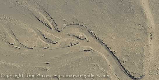 Fluvial Valley in Cerberus Mars
