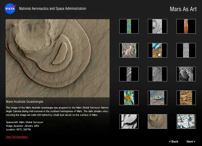 NASA Mars As Art Gallery