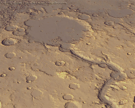 Above Gusev Crater, Mars