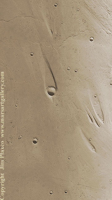 A crater island in Maja Valles
